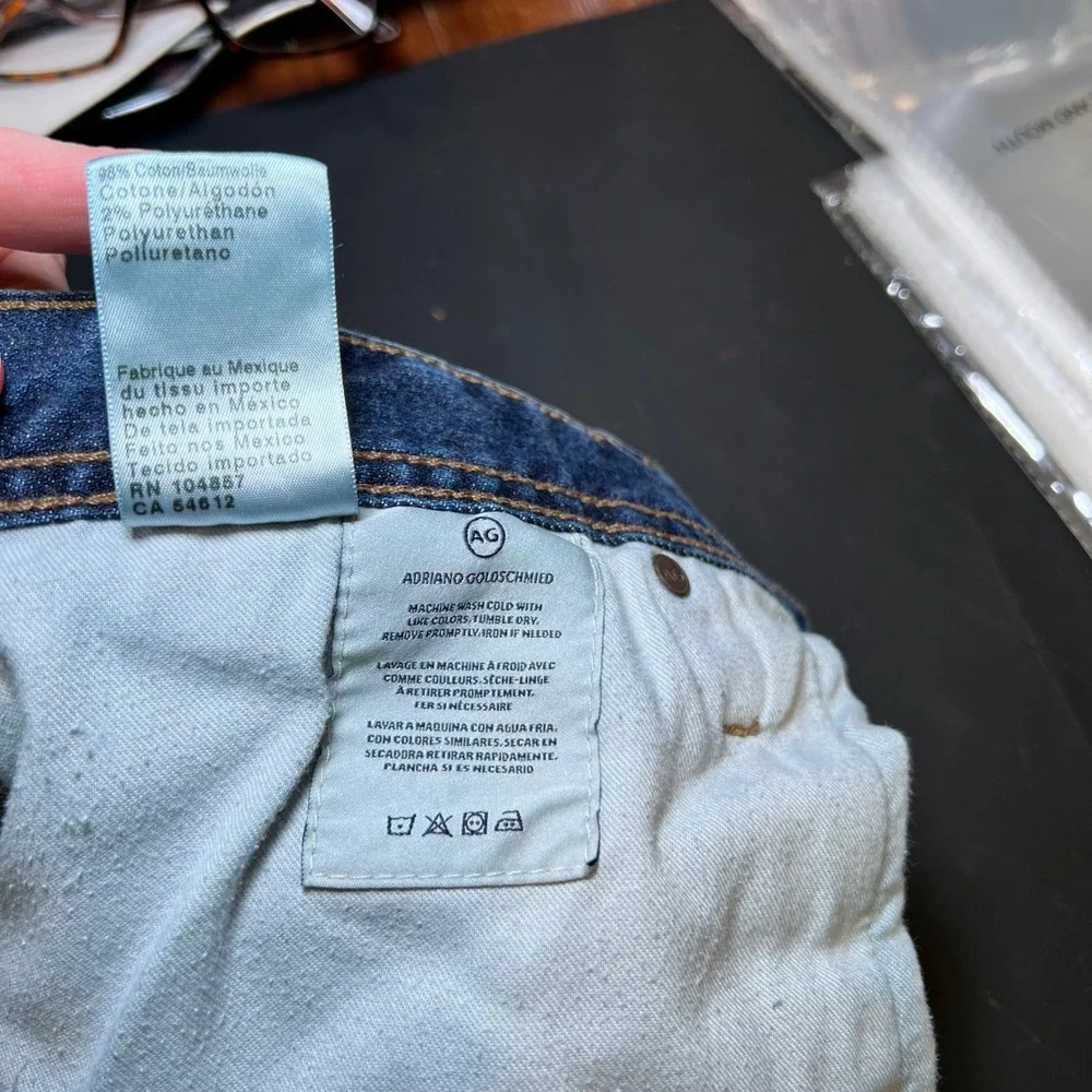AG Adriano Goldschmied B-Type III Easy Dark Wash Straight Leg Jeans Men 38x35